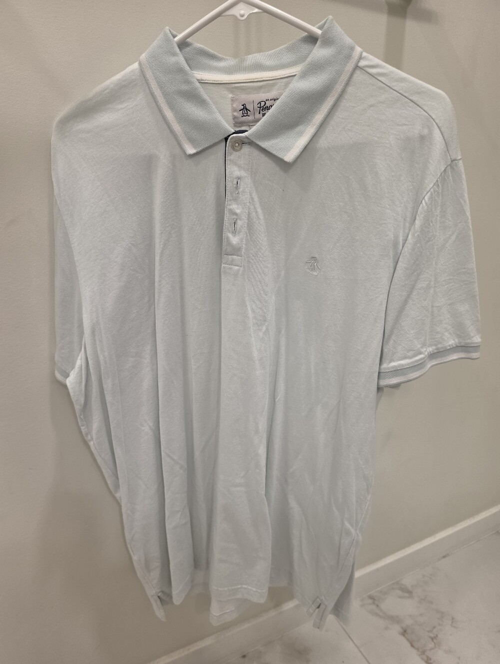 Original Penguin Polo Shirt Men's XL Light Mint Short Sleeve Classic Fit